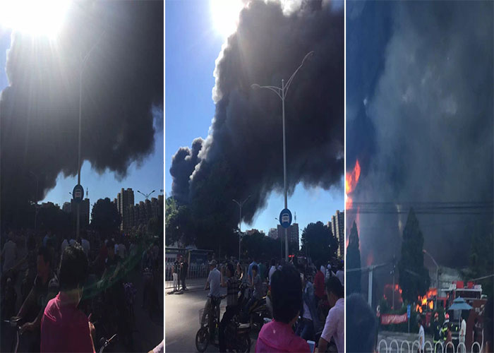 北京大紅門地區著火火勢兇猛示意圖