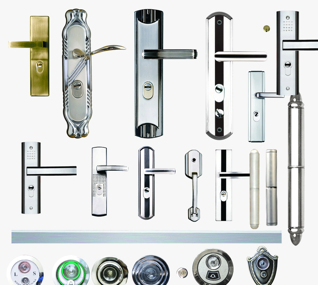 拉手、門鎖、觀察孔效果圖
