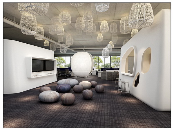 辦公室潮流的氣息設計效果圖