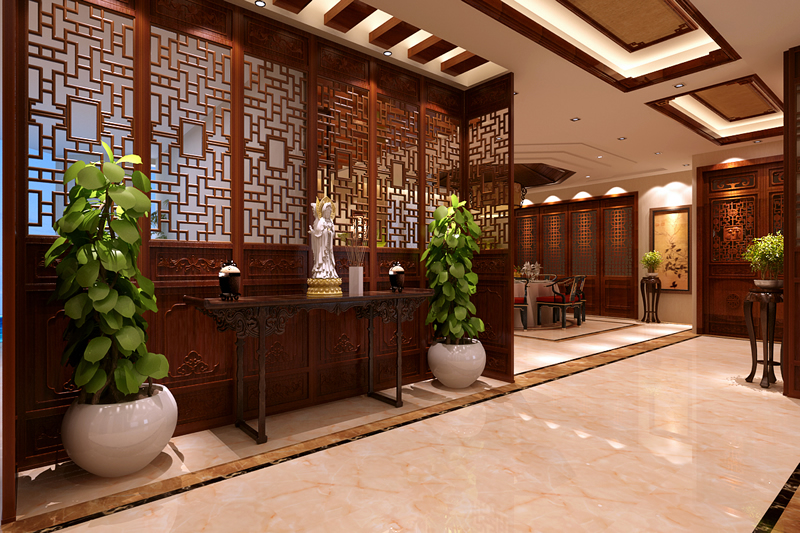 古典風格別墅玄關(guān)設(shè)計案例
