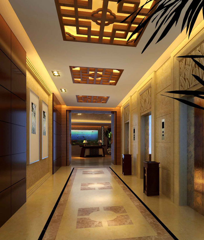 中式私房菜走廊餐廳裝修設計案例效果圖