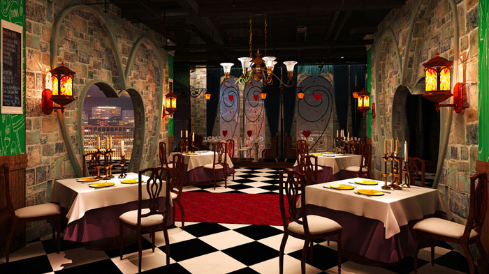 愛(ài)麗絲漫游仙境主題餐廳裝修設(shè)計(jì)案例