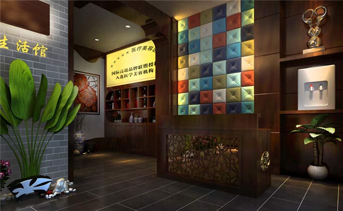美容SPA生活館會所前臺裝修設計案例效果圖