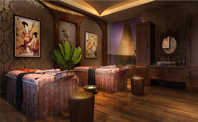 美容SPA生活館會所按摩區(qū)域裝修設計案例效果圖