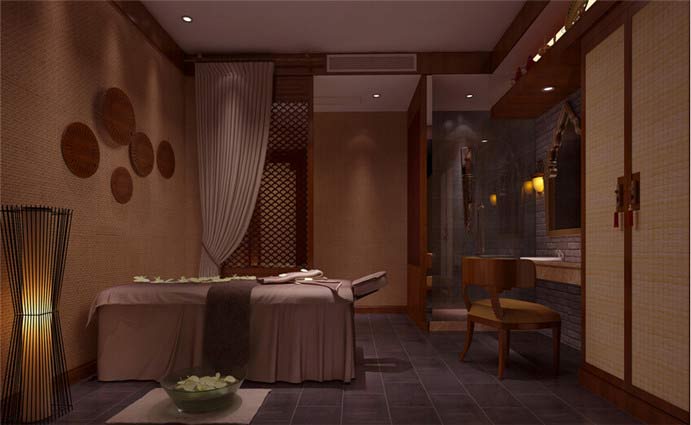 方體SPA會所按摩區域裝修設計案例效果圖