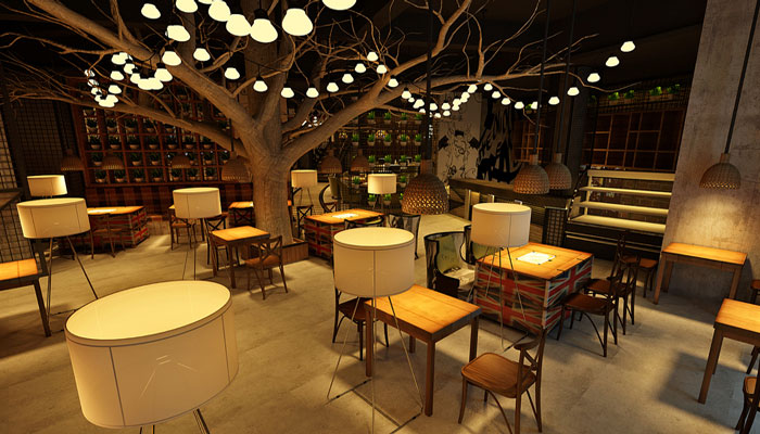 月軒網咖休閑區裝修設計效果圖