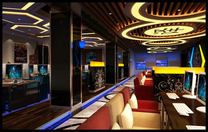 電競(jìng)網(wǎng)咖走廊裝修設(shè)計(jì)案例效果圖