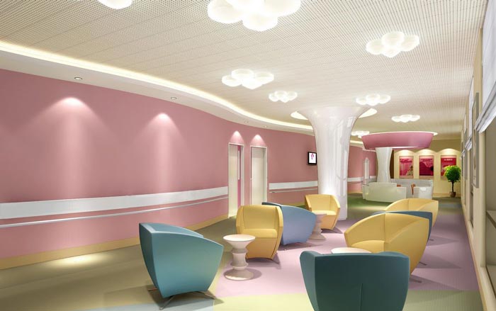 婦女兒童醫院護士站休息區域裝修設計案例效果圖