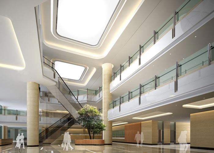 人民醫院室內大堂裝修設計案例效果圖