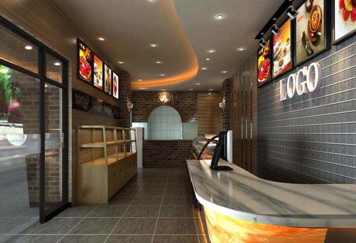 杭州迷你蛋糕店前臺裝修設(shè)計案例效果圖