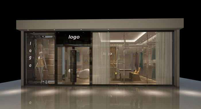 100平方女裝專賣店整體外觀裝修設計案例效果圖