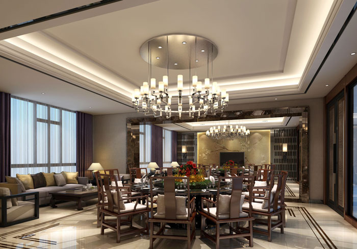 1000平方私人會所餐廳裝修設計案例效果圖