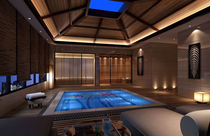 1000平方私人會所浴池區域裝修設計案例效果圖