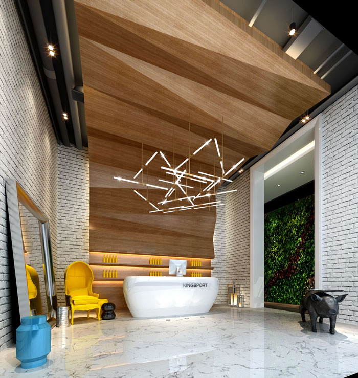 健身俱樂部前臺(tái)裝修設(shè)計(jì)案例效果圖