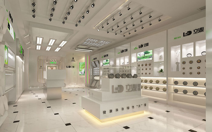 LED展廳前臺LOGO區域裝修設計案例效果圖