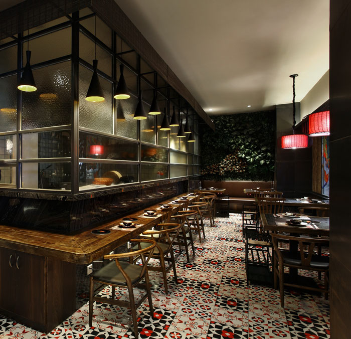 沉穩、古樸、自然、寧靜的火鍋店大廳方案設計效果圖