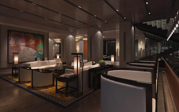 文化傳播精品酒店樓梯區域裝修設計案例效果圖