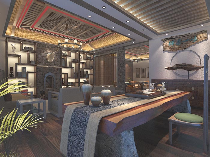 個人商務(wù)酒店前臺裝修設(shè)計案例效果圖