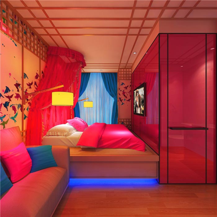 情趣酒店紅塵醉夢客房裝修設計案例效果圖