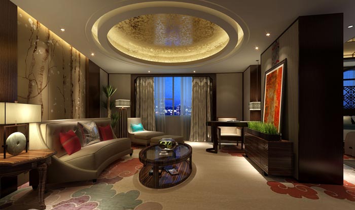 四星級商務酒店套房客廳裝修設計案例效果圖