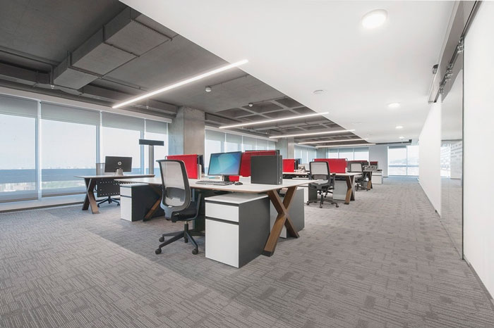 金融公司辦公室辦公區(qū)域裝修設計案例效果圖