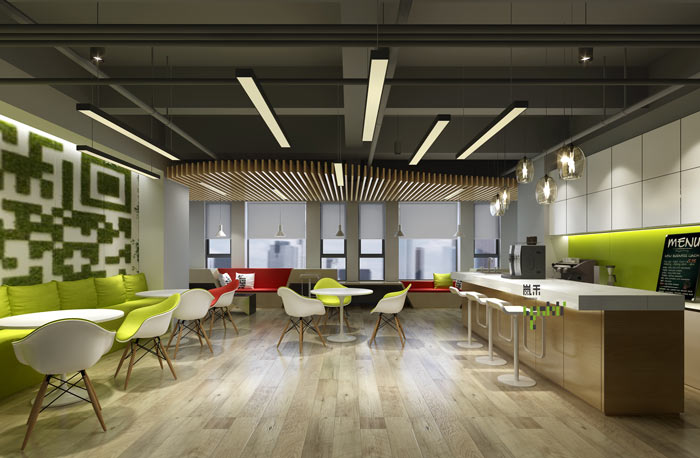 互聯網媒體辦公室茶水間裝修設計案例效果圖