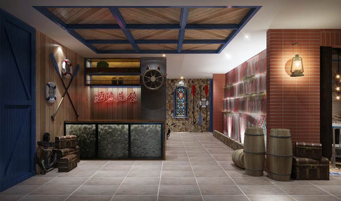 海盜主題餐廳裝修設(shè)計(jì)效果圖