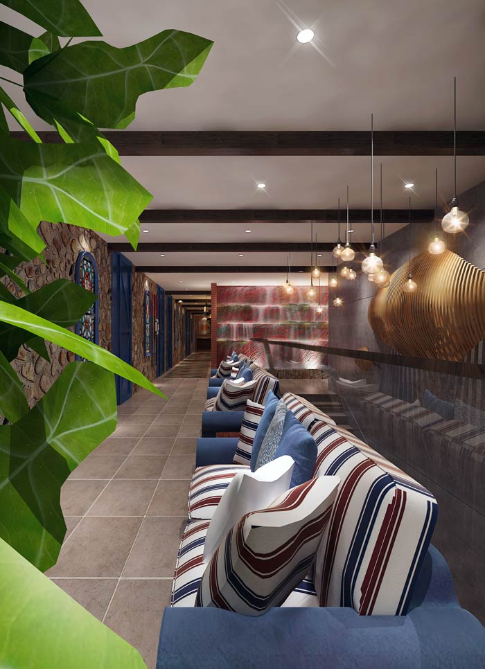 海盜主題餐廳休息區裝修設計效果圖