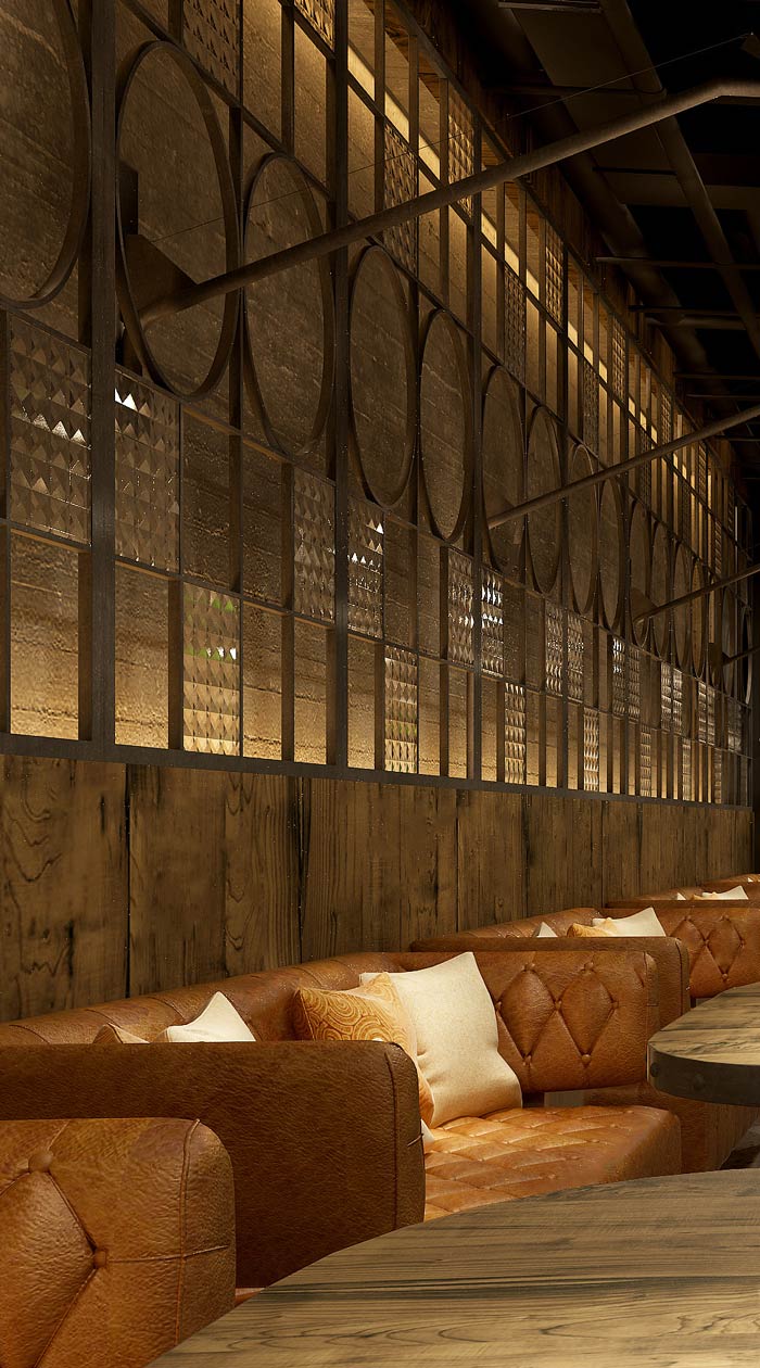 韓式主題餐廳沙發裝修設計效果圖