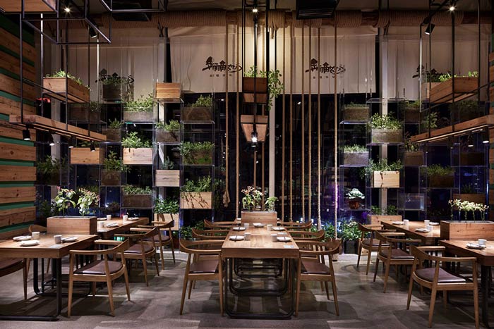特色生態餐廳餐區裝修設計效果圖