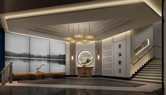 特色中餐廳進門區裝修設計效果圖