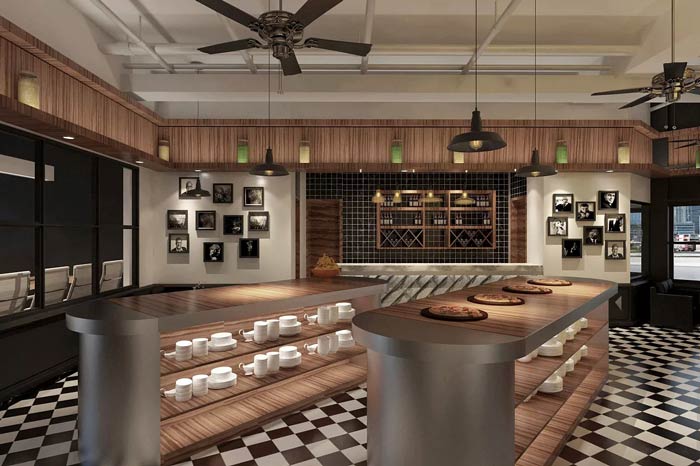 休閑西餐廳擺放區裝修設計效果圖