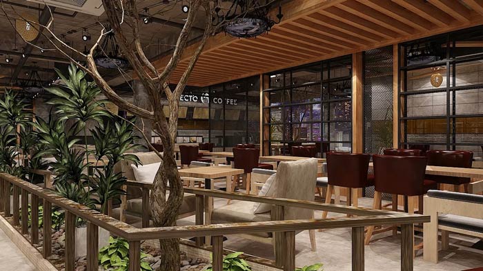 咖啡館聊天區裝修設計效果圖