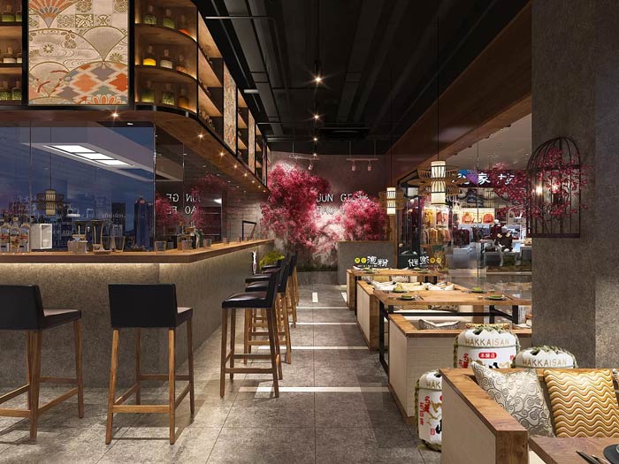 特色小吃店餐區(qū)裝修設計效果圖