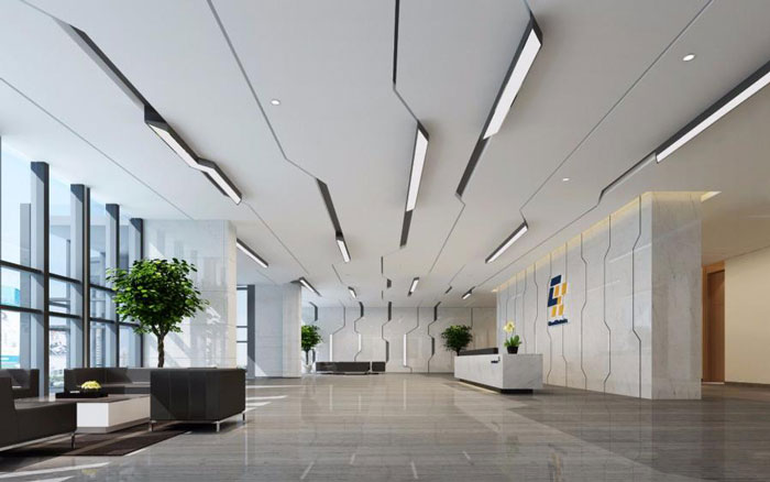 杭州濱江辦公室前臺裝修設計效果圖