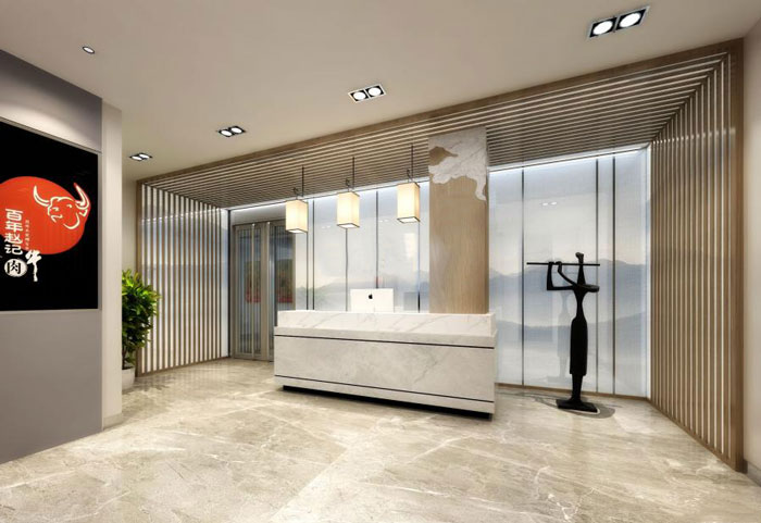 國際貿易公司辦公室進門區裝修設計效果圖