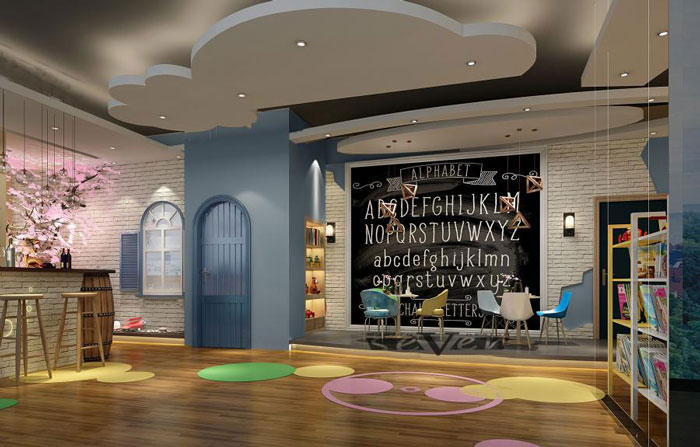 兒童影樓接待區裝修設計效果圖
