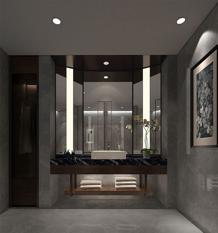 文化傳媒公司辦公室洗手間裝修設(shè)計效果圖