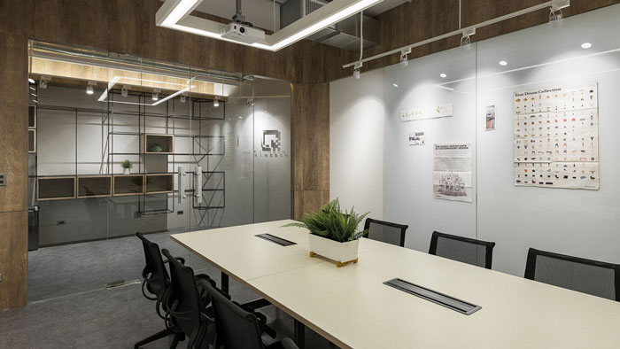 科技公司辦公室接待、會議區(qū)裝修設(shè)計(jì)效果圖