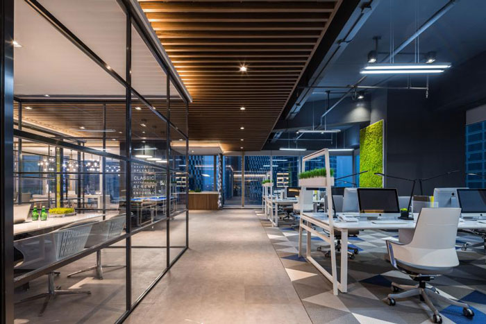 杭州800平方辦公室過(guò)道裝修設(shè)計(jì)效果圖