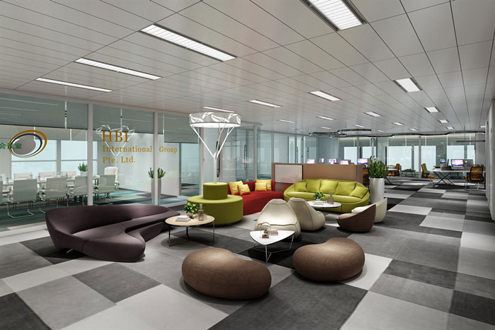 辦公室總部洽談區裝修設計效果圖