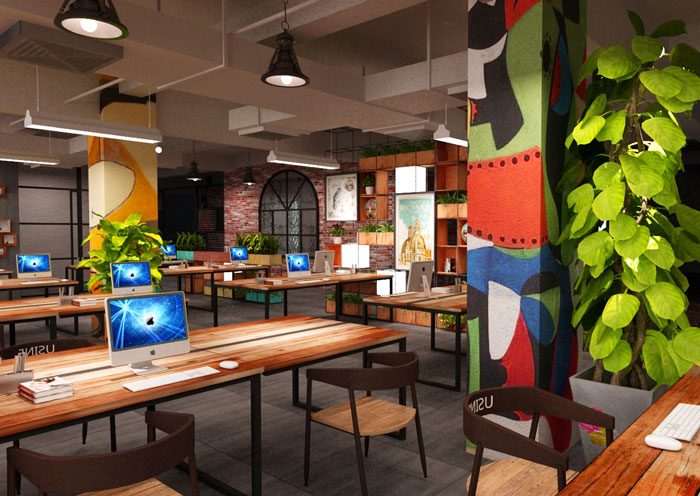 服飾公司辦公室辦公區裝修設計效果圖