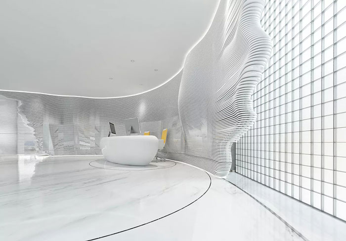 集團辦公室前臺裝修設計效果圖