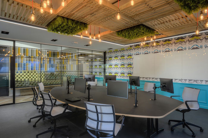 旅游服務公司辦公室辦公區(qū)裝修設計效果圖