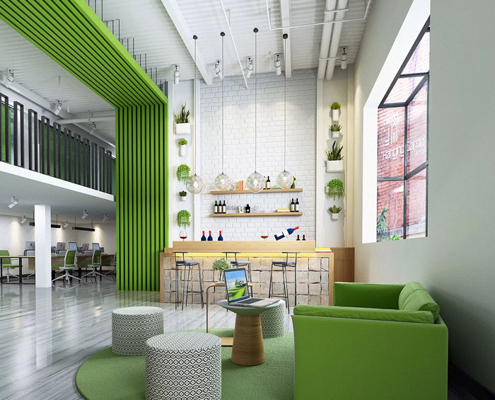 LOFT風格辦公室接待區裝修設計效果圖