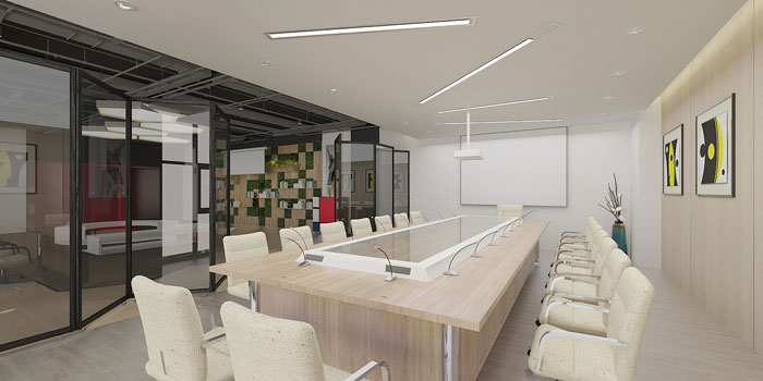 新辦公室大會議室裝修設(shè)計效果圖