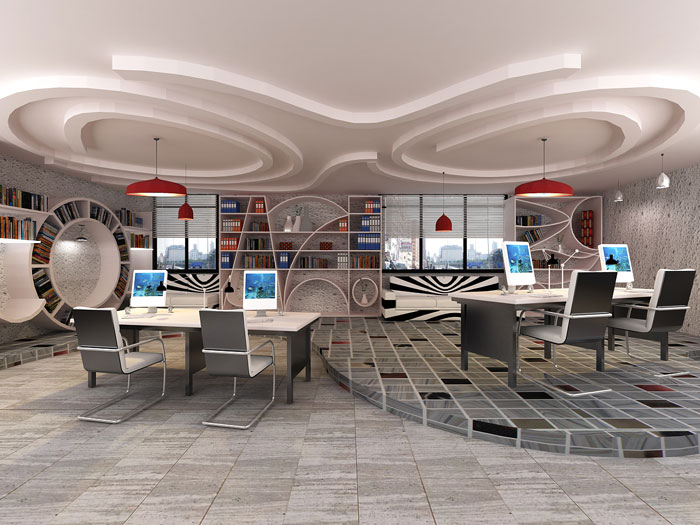 小型創意辦公室辦公區裝修設計效果圖