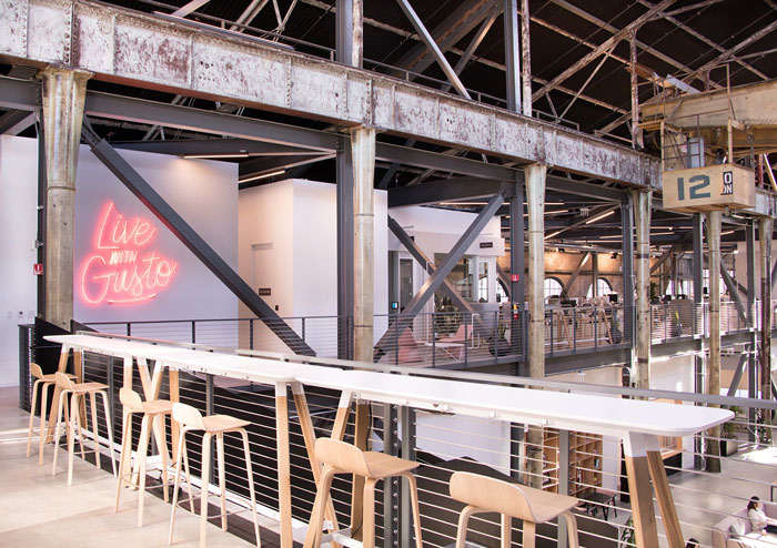 工廠辦公樓二樓吧臺裝修設(shè)計(jì)效果圖