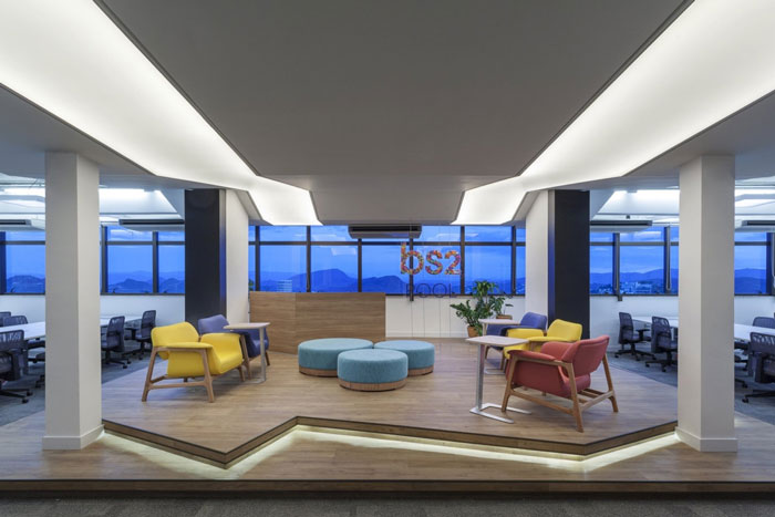 金融企業辦公室進門區裝修設計效果圖