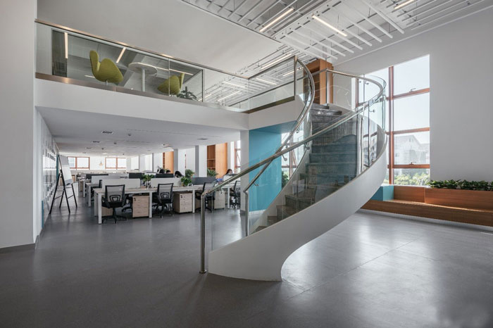 生物公司辦公室一樓辦公區(qū)裝修設(shè)計(jì)效果圖